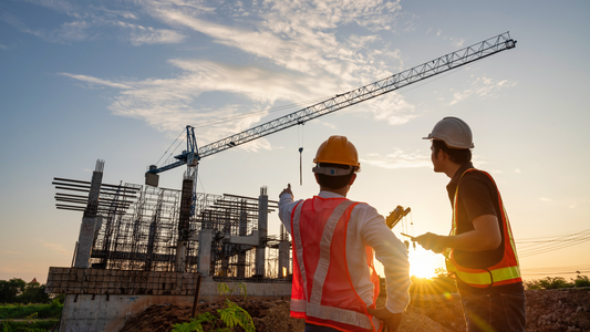 Civil engineers inspecting a construction site