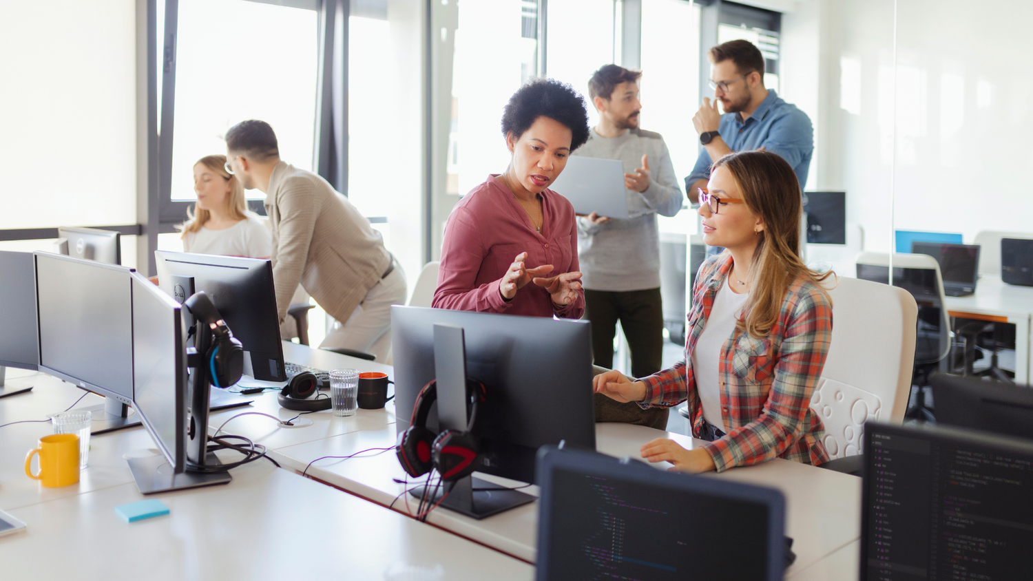 Employee training session in an office environment