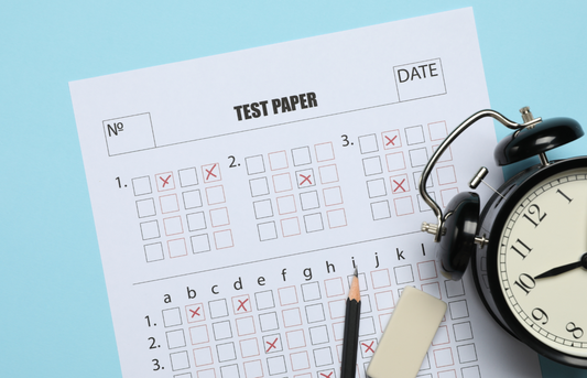 Test paper and clock for FE exam