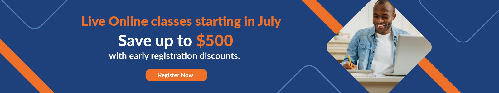 Live Online Classes in July Banner