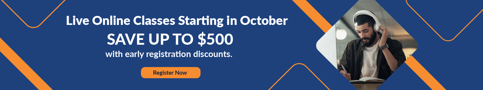 October Live Online Classes ERD up to $500 Banner